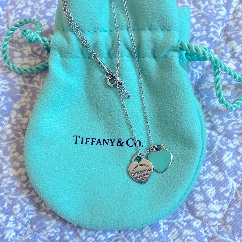Tiffany & Co. Mini Double Heart 🩵 Necklace